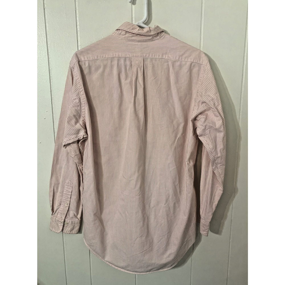 Vtg 90’s Polo Ralph Lauren Striped Button Up 15 1/2-33 Pink Preppy Flesh Pony - Picture 2 of 8